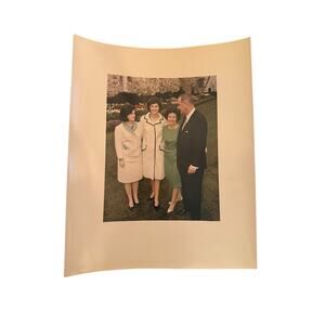 Vtg Photograph of President Lyndon B. Johnson Lady Bird Johnson & Family